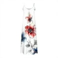 thumbnail image 3 of UPPADA Womens V Neck Plus Size Dress Floral Print Boho Sundress Casual Spaghetti Strap Maxi Dress Sleeveless Flowy Beach Dress White,XL, 3 of 5