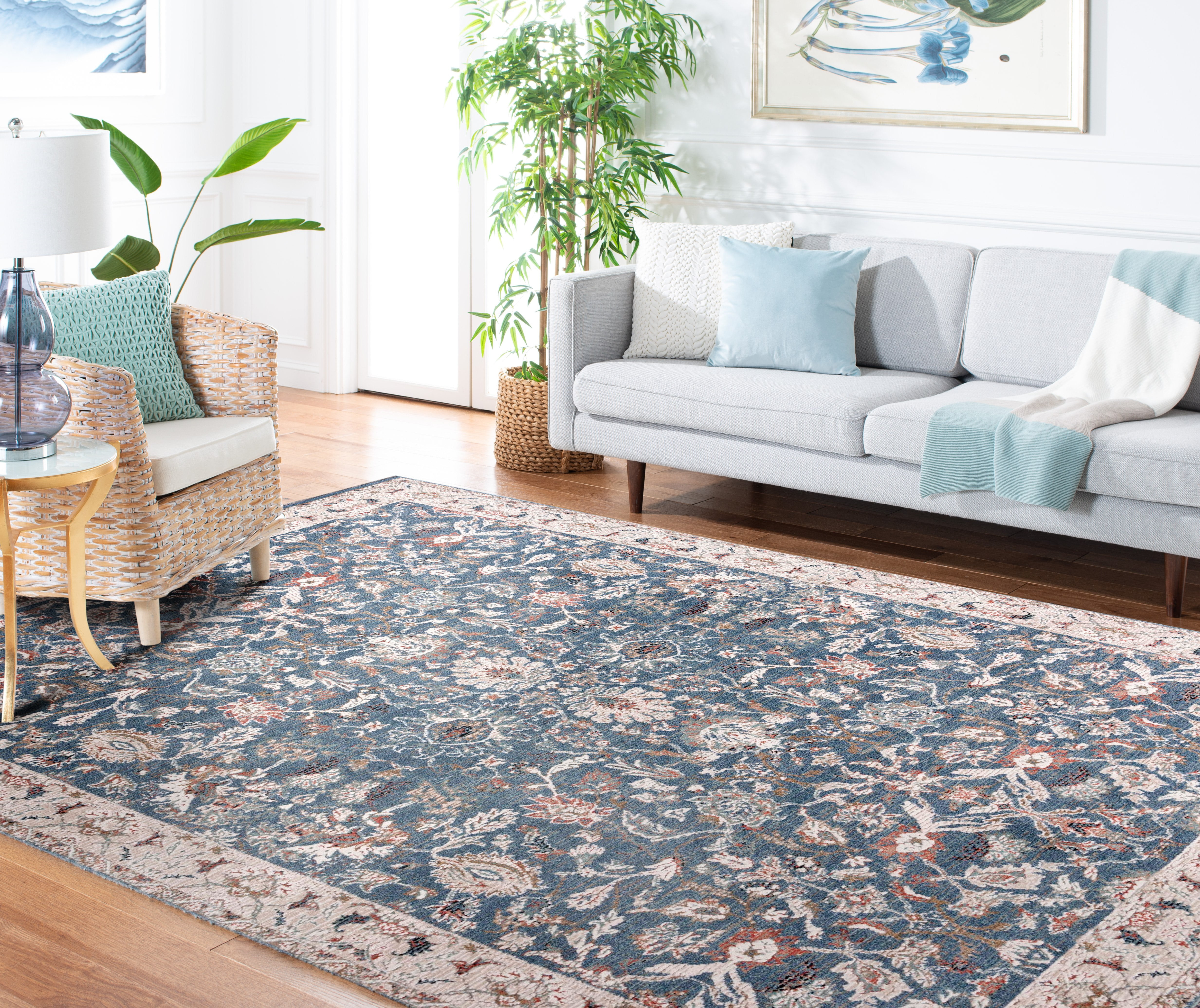 SAFAVIEH Vivaldi Lennard Abstract Area Rug, Blue/Ivory, 8' x 10'