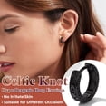 thumbnail image 4 of Pendientes de Aro Huggie Silvora 10mm Negro para Hombres y Mujeres Plata Esterlina, 4 of 8