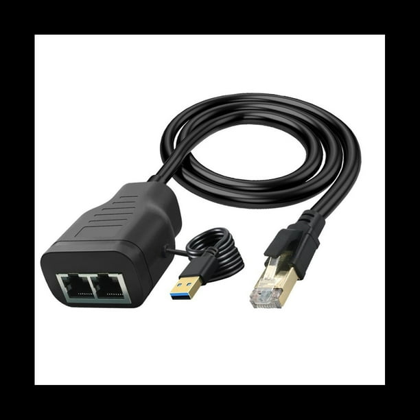 Divisor de Red RJ45 1 en 2 Cable en T de Red Conector de Cable de Red RJ45 para Computadora TV Set-Top Box Router
