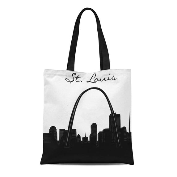 ASHLEIGH Canvas Tote Bag Sofa Black and White St Louis Home Furnishings Accents Reusable Handbag Shoulder Grocery Shopping Bags