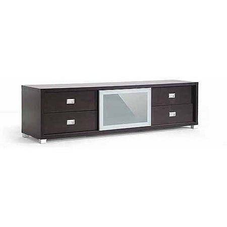 Wholesale Interiors Botticelli Modern TV Stand with Frosted Glass Door for TVs up to 70;, Dark Brown Wholesale Interiors Botticelli Modern TV Stand with Frosted Glass Door for TVs up to 70;, Dark Brown