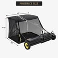 thumbnail image 2 of 44-Inch Outdoor Tow Behind Lawn Sweeper, Large Capacity Leaf & Grass Collector with Adjustable Sweeping Height and Dumping Rope Design for Picking Up Grass and Debris, 2 of 7