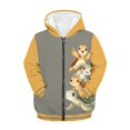 thumbnail image 3 of POLERO Boys Girls Fleece Hoodies Sea Turtle Grey Orange Print Zipper Hoodie Casual Hooded Sweatshirts with Pocket Winter Coat Jacket for Age 8-10 Kids, 3 of 7