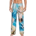 thumbnail image 2 of Lsque Vintage Map Travel Essentials Print Men's Pajama Pants, Lounge Pant - Comfortable Home Wear,Elastic Waistband, Stylish Design-X-Large, 2 of 9