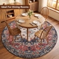thumbnail image 2 of ICEANT Persian Style Round Area Rug, 6'x6' Round Vintage Anti-Slip Carpet for Living Room Bedroom, Boho Non-Shedding Mat for Balcony Floor, Red, 2 of 5