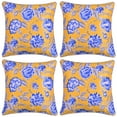 thumbnail image 6 of Throw Pillow Covers Pack of 4 for Living Room Table, Floral Printed Cushion Case, 20x20 inches - Yellow - Home Decor, 6 of 8