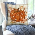 thumbnail image 6 of Wadada Fall Pillow Covers 18x18 Orange Pumpkin Leaf Branch and Stripes Fall Decor Pillowcase Autumn Thanksgiving Decorations Outdoor Throw Pillow Covers Linen Cushion Case for Couch Home, 6 of 6