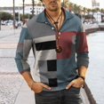 thumbnail image 2 of Vedolay Big Mens Polo Shirts Classic Fit Tops Buttons Polo Shirt Long Sleeve Pullover D,XL, 2 of 5