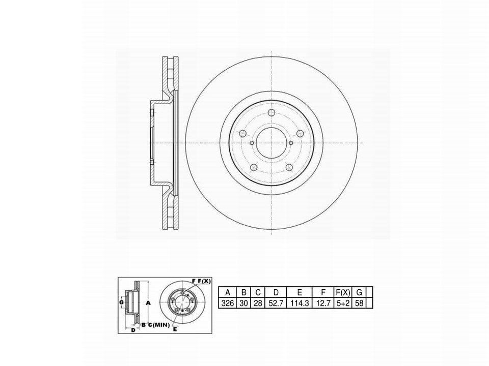 Winstop Brake Rotor, Front WS246596, Subaru WRX STI 2017-2015