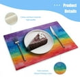 thumbnail image 3 of BaHomeck placemats Set of 4 Abstract Rainbow Textured Oil Painting Cotton Linen rectangle Placemats for Kitchen Dining Table Indoor,Outdoor,18*12inch, 3 of 4