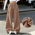 thumbnail image 2 of VV AVEORS Barrel Sweatpants Women Wide Leg Fleece Pants Baggy Sweat Pants High Waist Lounge Pants Active Joggers Workout Gym Camel S, 2 of 9
