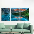 thumbnail image 3 of IDEA4WALL 3 Piece Landscape Canvas Prints Wall Art Green Forest Mountain and Lake - 16"x24"x3 Panels, 3 of 5