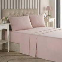 Melissa Linen Queen Bed Sheets (Set of 4), Deep Pocket Natural Cotton Bed Sheet Sets for Adult, Pink