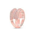 thumbnail image 3 of 14kt Rose Gold Womens Baguette Diamond Modern Cocktail Band Ring 1 Cttw, 3 of 4