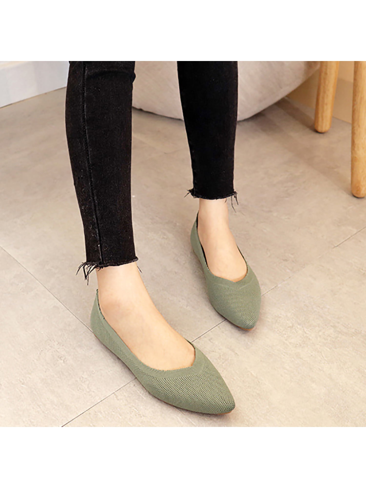 DREAM PAIRS Women’s Comfortable Ballet Dressy Work Pointed Toe Knit Flats Shoes 