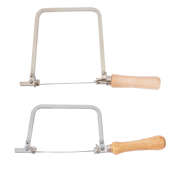 1set 2 pcs 2 Sizes 50# Steel Wire with Wood Handle Saw Frame for Wood Stone Metal Cutting 1pc/style