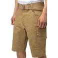 thumbnail image 5 of X RAY Mens Stretch Comfort Cargo Shorts 12.5" Inseam Knee Length Classic Fit Multi Pocket, With Belt - Khaki, 36, 5 of 9