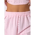 thumbnail image 5 of DARING DIVA Women's Hollow Out Tops with Slit Shorts Pajamas Sets S Pink, 5 of 5