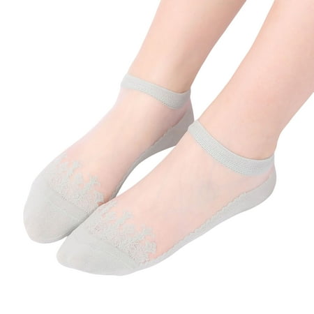 

1 Pairs Women s Ballerina Socks Solid Lace Splice Socks Short Stockings Splice Socks Boat Socks Sock Slippers Mint Green One Size