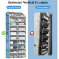 thumbnail image 4 of Over the Door Organizer 5 Tiers,FiveBox 88lbs Extra Large Over the Door Storage of 10 Compartments & 10 Mesh Pockets,Heavy Duty Behind Door Hanging Organizer for Bedroom Closet Bathroom Pantry,Gray, 4 of 7