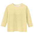 thumbnail image 4 of Posijego 3-12 Years Girls 3/4 Sleeve Shirts Summer Crewneck Tops Kids Girls Stretch Loose Casual T-Shirts Solid Color, 4 of 5