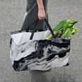thumbnail image 7 of Marble Large Capacity Reusable Foldable Oxford Cloth Shopping Bag Laundry Basket Grocery Baskets, 7 of 7