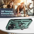 thumbnail image 4 of Case for iPhone 13 Case iPhone 14 Phone Case with Built-in 360°Rotate Stand Ring Magnetic Sliding Lens Protection Cover Case for iPhone 13/14(Alpine Green), 4 of 13