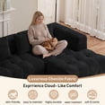 thumbnail image 6 of Wiilayok 120" Boneless Oversized Cloud Couch, Right Facing L-Shaped Chenille Sectional Sofa with Chaise Lounge, Deep Seat Upholstered Living Room Sofa with 4 Pillows, No Assembly, Black, 6 of 9