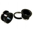 thumbnail image 2 of Black Titanium (PL) Over Surgical Steel Screw-on Plugs/Gauges 8G (3MM) 2 Pieces (1 Pair) (B/5/3/64), 2 of 3
