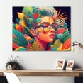 thumbnail image 2 of Designart Colorful Image Of Woman'S Face Canvas Wall Art, 2 of 5