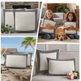 thumbnail image 4 of Black Cream Greek Key Outdoor Pillow Covers 20x12 Set of 2,Waterproof Patio Throw Pillowcase Protectors,Geometric Greece Ancient Rustic Lumbar Decorative Pillow Shams Cushion Covers for Bed Couch, 4 of 8