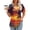Orange, variant on Ayolanni Short Sleeve Blouses for Women Casual Scoop Neck Tropical Print Pleated Blouse Beach Fitted Shirts Women's Tops, Tees & Blouses Blue L