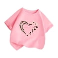 thumbnail image 4 of RMGVDSD Casual T-Shirts For Girls Leopard Heart Print Crew Neck Short Sleeve Loose Summer Party Children Cute Daily Fashion Stylish Versatile Tee Tops,11-12 Years, 4 of 4