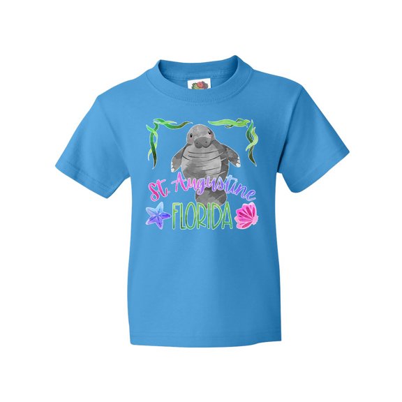Inktastic St. Augustine Florida Cute Swimming Manatee Youth T-Shirt