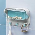 thumbnail image 4 of Caja de almacenamiento de gafas de baño transparente sin perforaciones, caja de protección de joyas montada en la pared, cajas impermeables, soporte con gancho, verde, 4 of 5