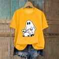 thumbnail image 2 of Womens Comfortable Merry Halloween Print O Neck T Shirt Round Neck Fit Pullover Tops Casual Short Sleeve Workout Shirts, 2 of 4