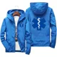thumbnail image 3 of Primavera y otoño 2024 EMT chaqueta estampada de ambulancia de primeros auxilios abrigo informal diario con cremallera de Color sólido abrigo de moda para hombres y mujeres, 3 of 5
