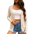 thumbnail image 1 of UKAP Ladies Knit Cardigan Long Sleeve Knitted Sweaters Winter Warm Sweater Basic Chic Tops Apricot XL, 1 of 6