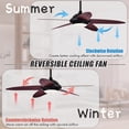 thumbnail image 6 of Topbuy 52" Ceiling Fan with Light and Remote Control Indoor Modern Ceiling Fan with Quiet Reversible ETL Motor Black, 6 of 10