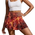 thumbnail image 3 of HELLHERO Built-in Shorts Tennis Skirt, Lava Cracks Inner Pockets 2 Side Pockets Athletic Skorts for Daily Wear Yoga Golf, 3 of 9