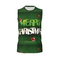 thumbnail image 6 of Lsque Merry Christmas Print Men's Cotton Blend Sleeveless Muscle Shirts (S-3XL)- Moisture Wicking, Odor Protection, UPF 30+,Large, 6 of 8