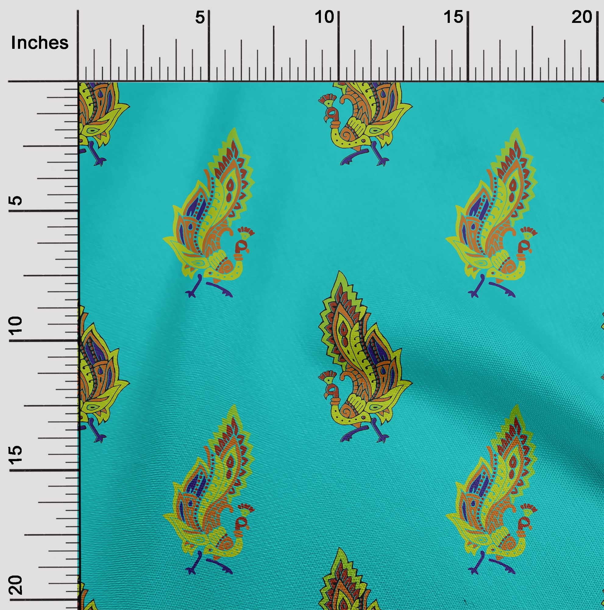 Nature's Nexus Turquoise 42 Inch Cotton Poplin Pre Order