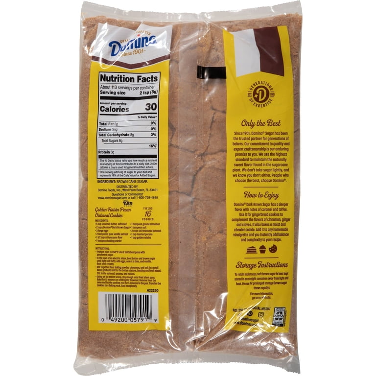Raw Sugar Domino Premium Pure Cane Dark Brown Sugar, 16 Oz Domino Sugar ...