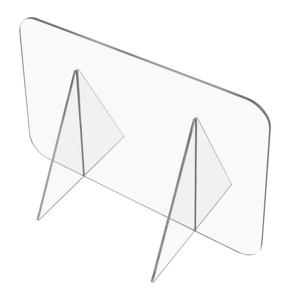 1/4” Thick 24” Width 24” Height, Freestanding Safety Sneeze Guard Shield w/ Legs, Transparent (1 Unit)
