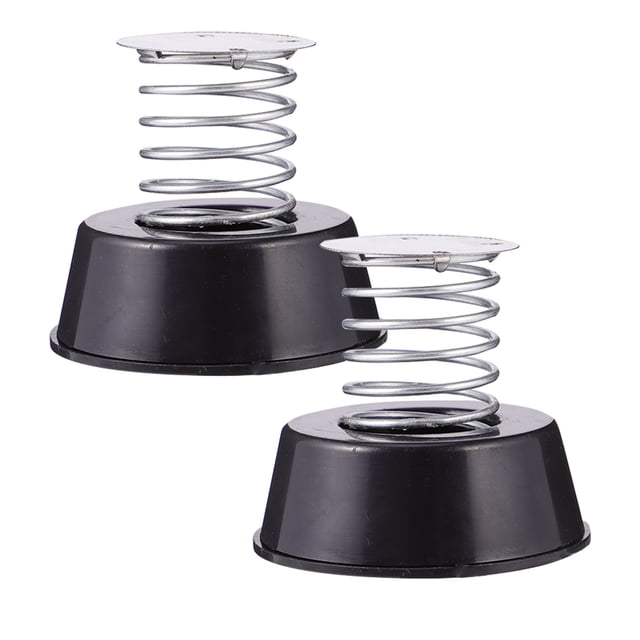 2 piezas de base de resorte para muñeco con cabeza móvil, adorno decorativo para coche eléctrico, motocicleta, interior de coche (base negra, resorte plateado)
