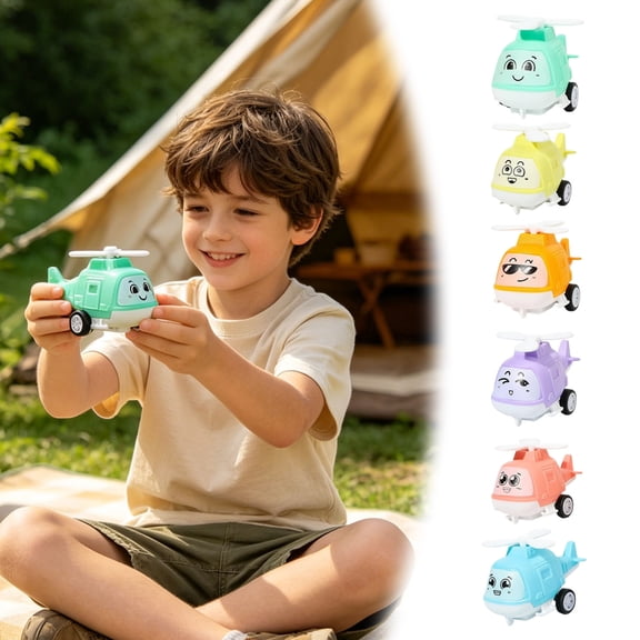 XINGXIANG - 6cm Mini Pull-Back Helicopter, Small Toy Aircraft for Gifts, Random Colors Friction Powered Toy