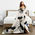 thumbnail image 5 of DouZhe Ultra-Soft Micro Fleece Lightweight Flannel Bed Blanket, Cute Cartoon Cats Kitten Print Cozy Warm Throw Blankets, 60"x50", 5 of 7