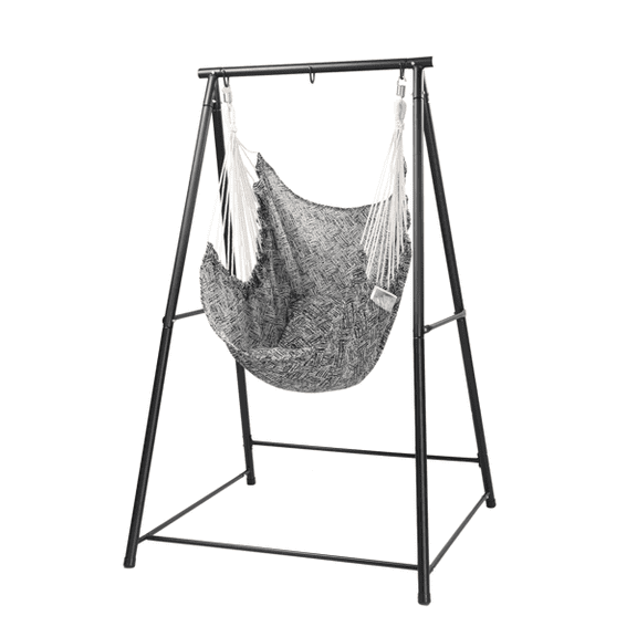 Portable Hammock Chair with Stand, Heavy Duty 43.3"x46.5"x70.9" Swing Chair Stand for Indoor Outdoor Use, Iron Frame Hanging Chair for Patio Garden Backyard, Black