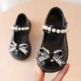 thumbnail image 4 of NOLDARES Girls Dress Shoes Low Heel Princess Flats Toddler/Little Kid/Big Kid Dress Shoes for Kids Wedding Party Girls Birthday Dress Shoes(Black,4.5 Years), 4 of 6